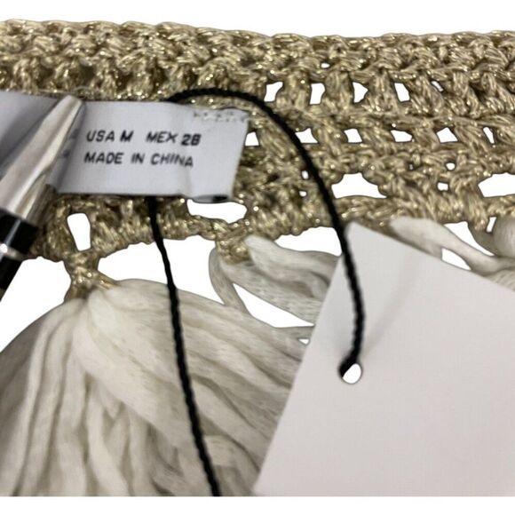 Zara Womens Sweater Size M Beige Cardigan Knit Crochet 3/4 Sleeve 1957/025 NWT - Picture 7 of 16